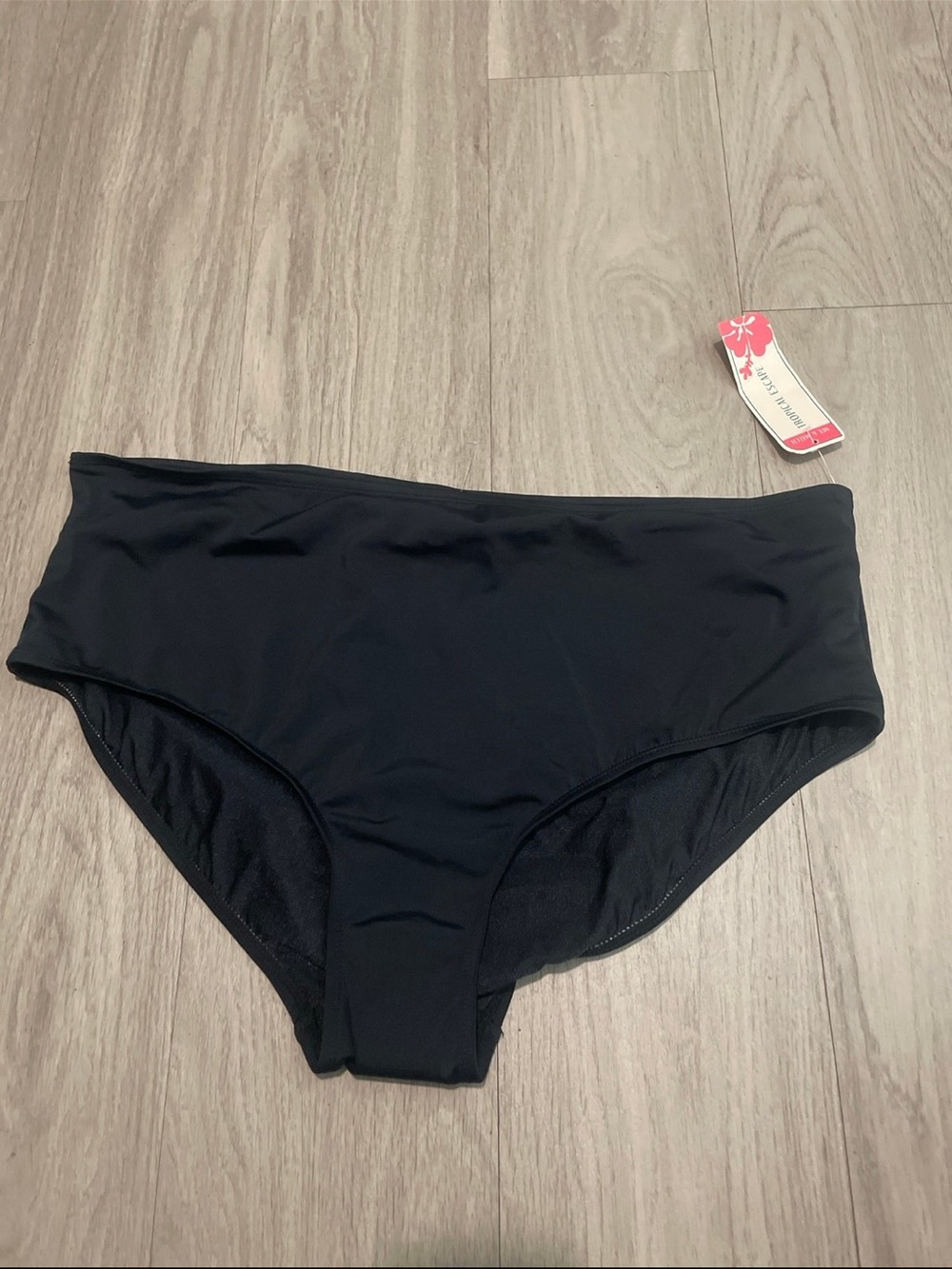 Tropical Escape Black High-Waist Bikini Bottoms
